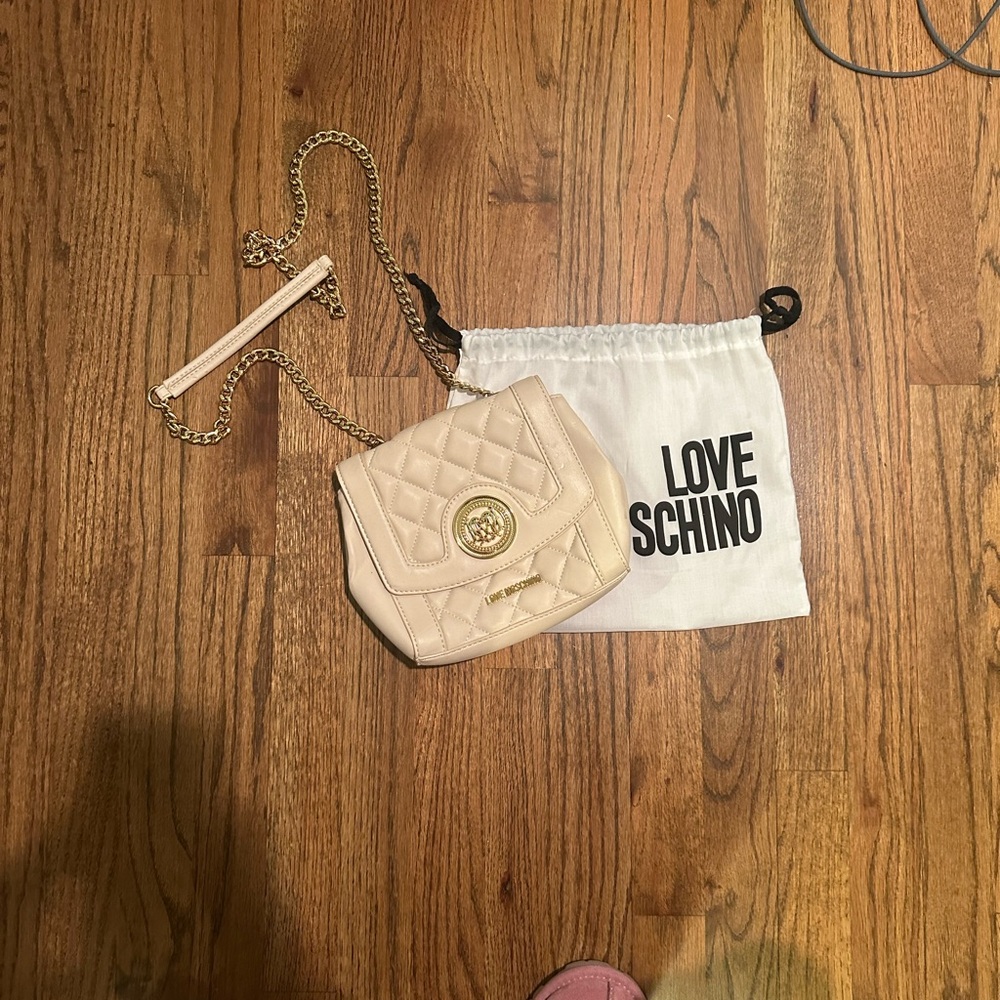 Quilted Beige Crossbody Bag